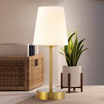 Carson 12.75" Modern Minimalist Iron Rechargeable Integrated LED Table Lamp